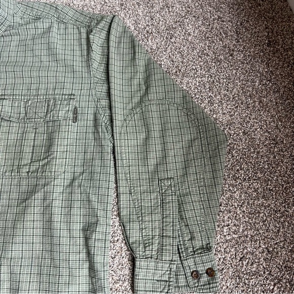 Woolrich Men’s Flannel Button Up Green & Black Plaid Shirt, Size Large - Picture 5 of 9